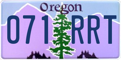 OR license plate 071RRT