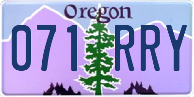 OR license plate 071RRY
