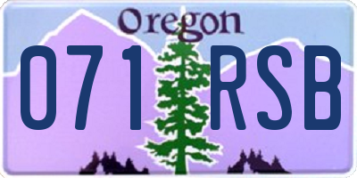 OR license plate 071RSB