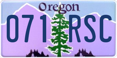 OR license plate 071RSC