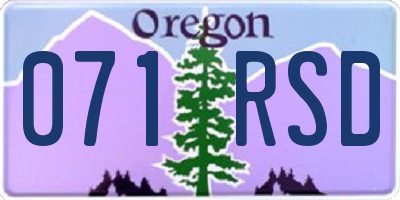 OR license plate 071RSD