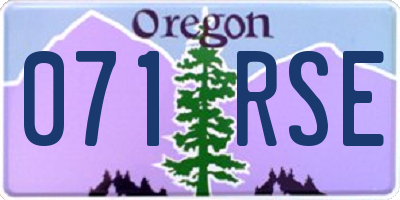 OR license plate 071RSE