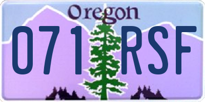 OR license plate 071RSF