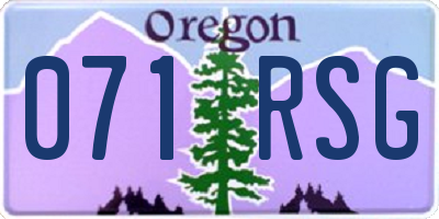 OR license plate 071RSG