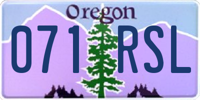 OR license plate 071RSL