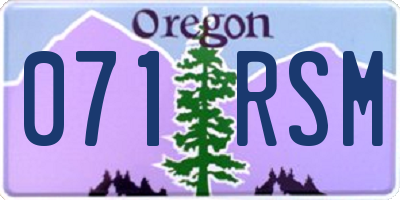 OR license plate 071RSM