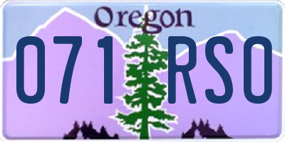 OR license plate 071RSO