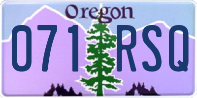 OR license plate 071RSQ