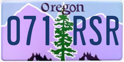 OR license plate 071RSR