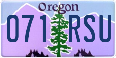 OR license plate 071RSU