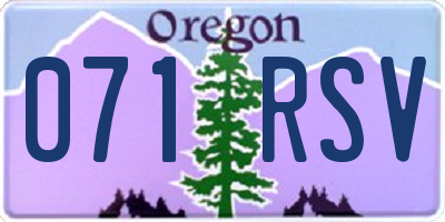 OR license plate 071RSV