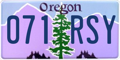 OR license plate 071RSY