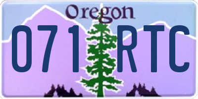 OR license plate 071RTC