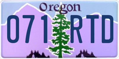 OR license plate 071RTD