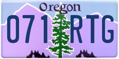 OR license plate 071RTG