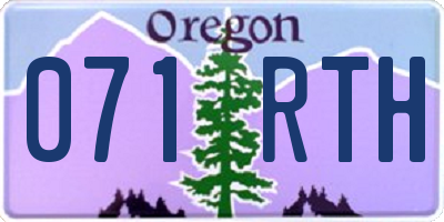 OR license plate 071RTH