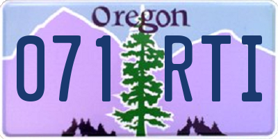 OR license plate 071RTI