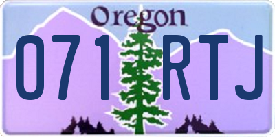 OR license plate 071RTJ