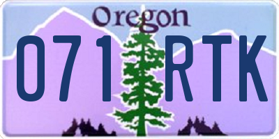 OR license plate 071RTK