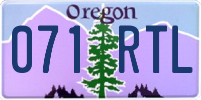 OR license plate 071RTL