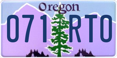 OR license plate 071RTO