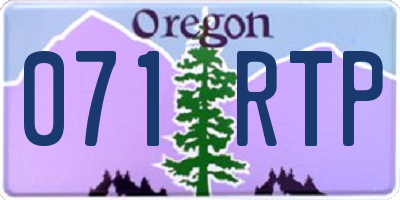OR license plate 071RTP