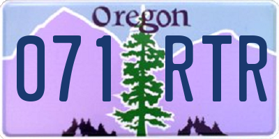 OR license plate 071RTR