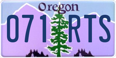 OR license plate 071RTS