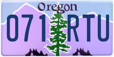 OR license plate 071RTU