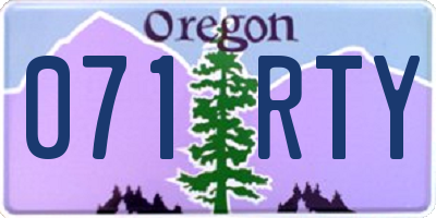 OR license plate 071RTY