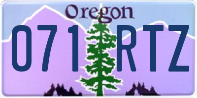 OR license plate 071RTZ