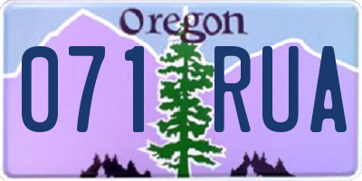 OR license plate 071RUA
