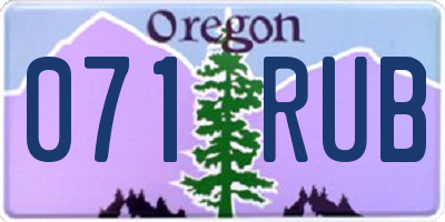 OR license plate 071RUB