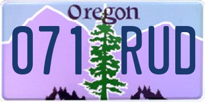 OR license plate 071RUD