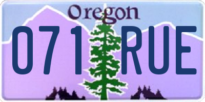 OR license plate 071RUE
