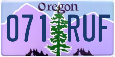 OR license plate 071RUF