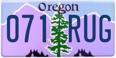 OR license plate 071RUG