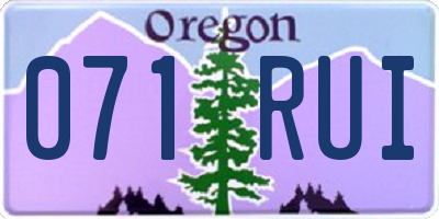 OR license plate 071RUI