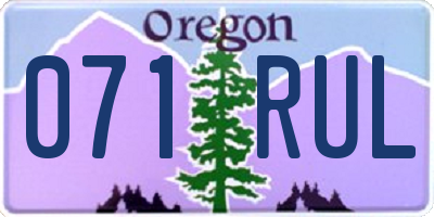 OR license plate 071RUL