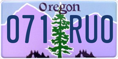 OR license plate 071RUO