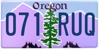 OR license plate 071RUQ
