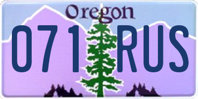 OR license plate 071RUS