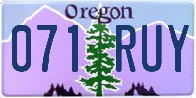 OR license plate 071RUY