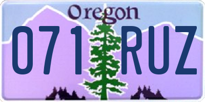 OR license plate 071RUZ