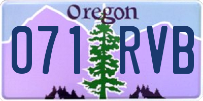OR license plate 071RVB