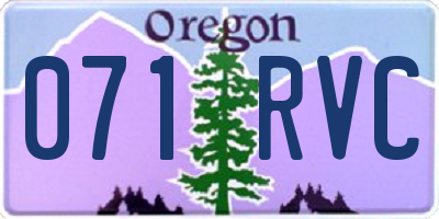 OR license plate 071RVC