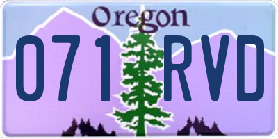 OR license plate 071RVD