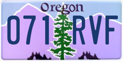 OR license plate 071RVF