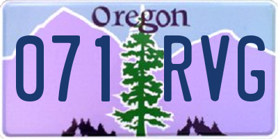 OR license plate 071RVG