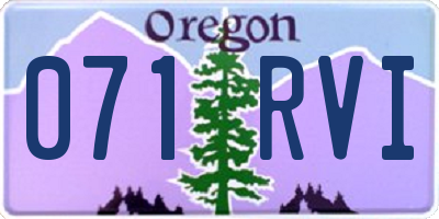 OR license plate 071RVI